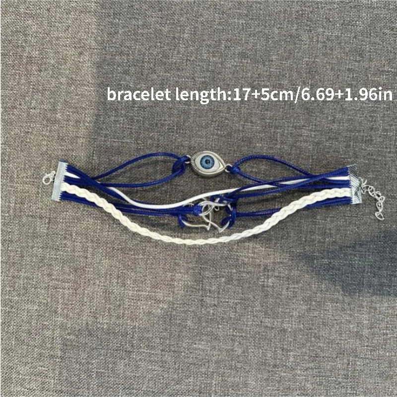 PU Leather Braided Bracelet Double Love Eyes Infinity Symbol