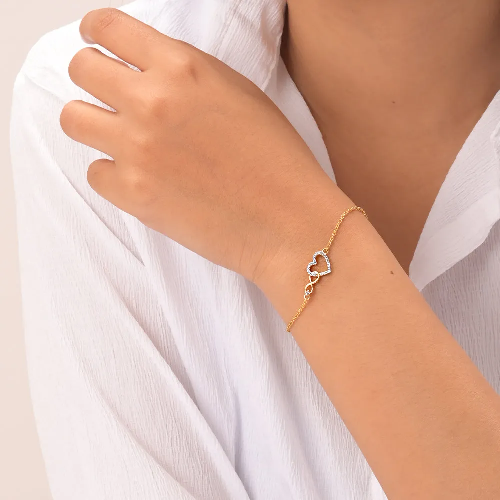 Pure Heart Infinity Bracelet in 92.5 Sterling Silver