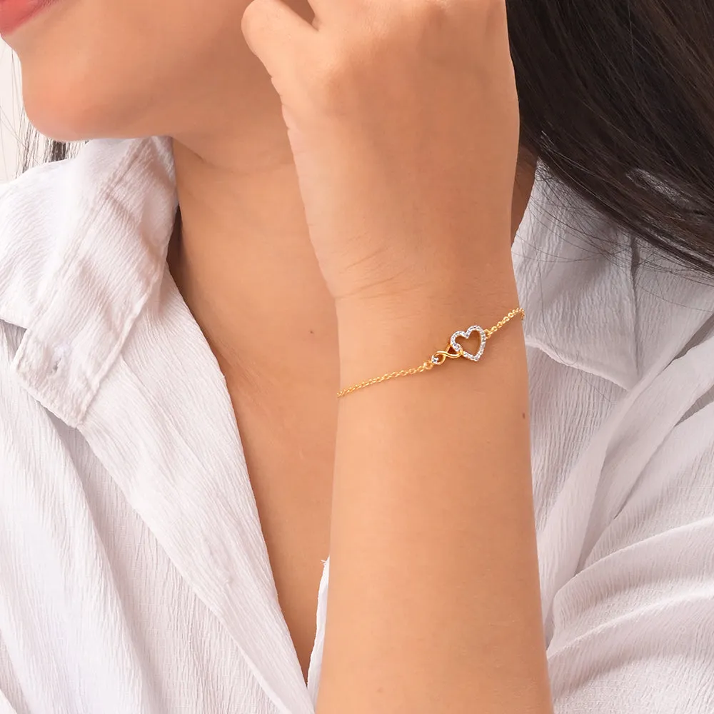 Pure Heart Infinity Bracelet in 92.5 Sterling Silver