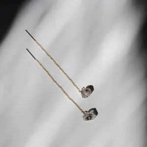 Quartz GemstoneThreader Earrings - Choose your Metal