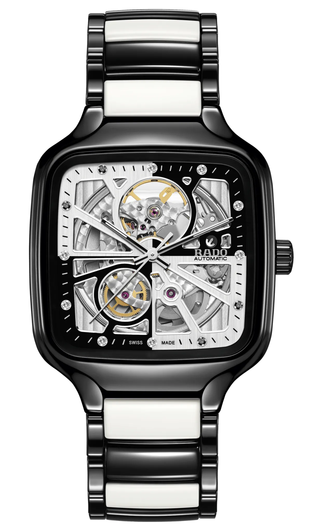 RADO True Square Automatic Open Heart Black-White 38mm Limited Edition Unisex Watch R27086752