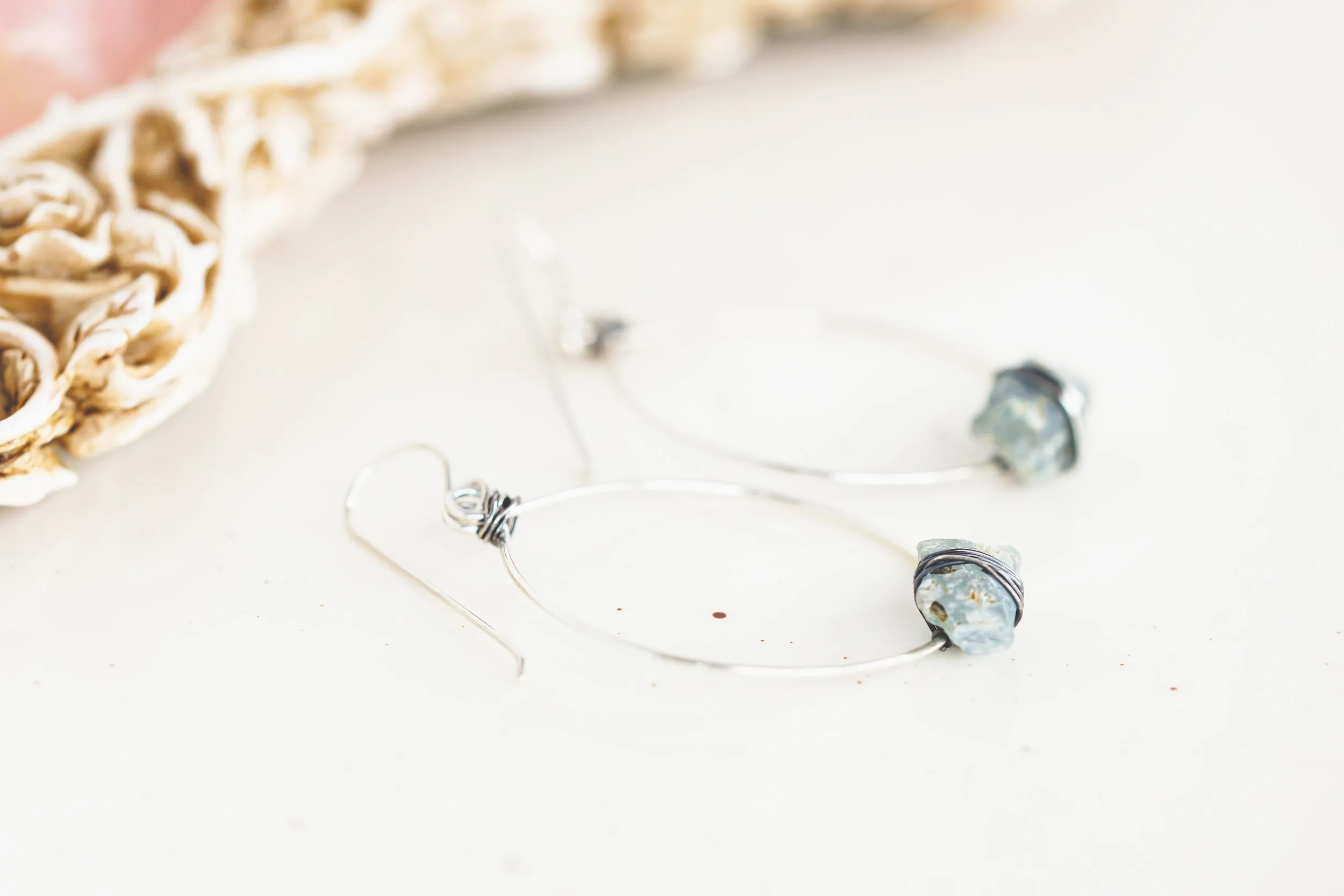 Raw Kyanite Sterling Silver Statement Earrings