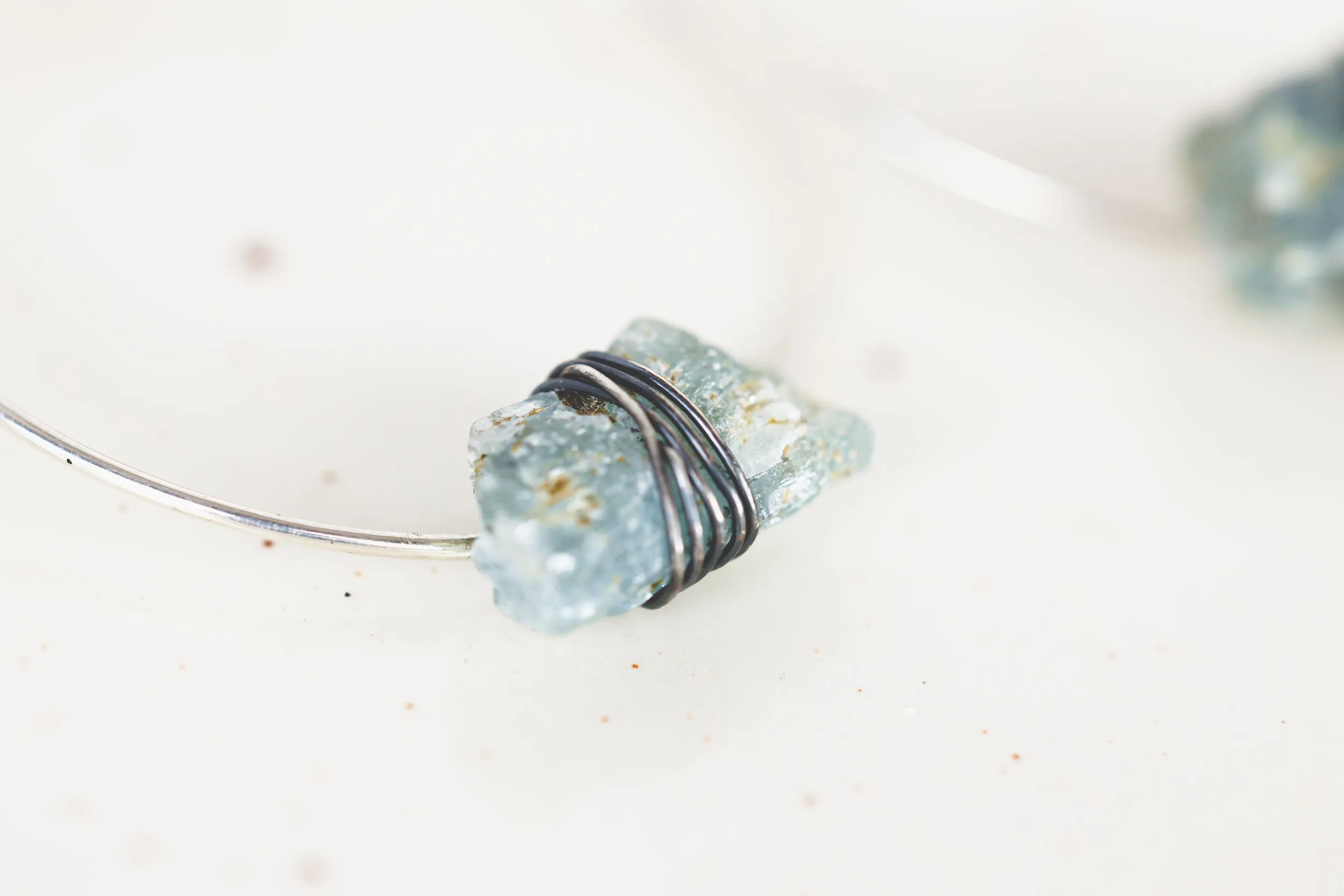 Raw Kyanite Sterling Silver Statement Earrings
