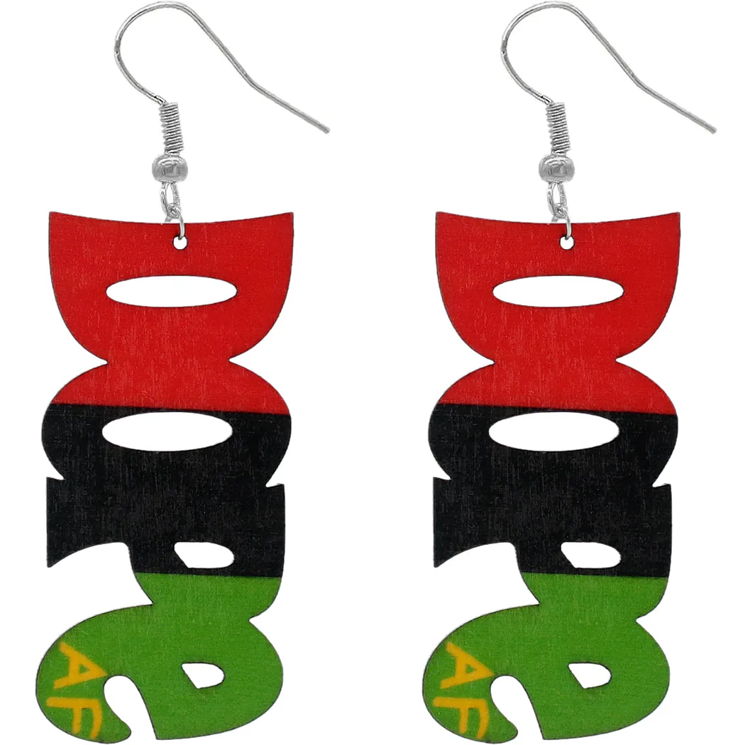 Red Green Dope AF Word Earrings