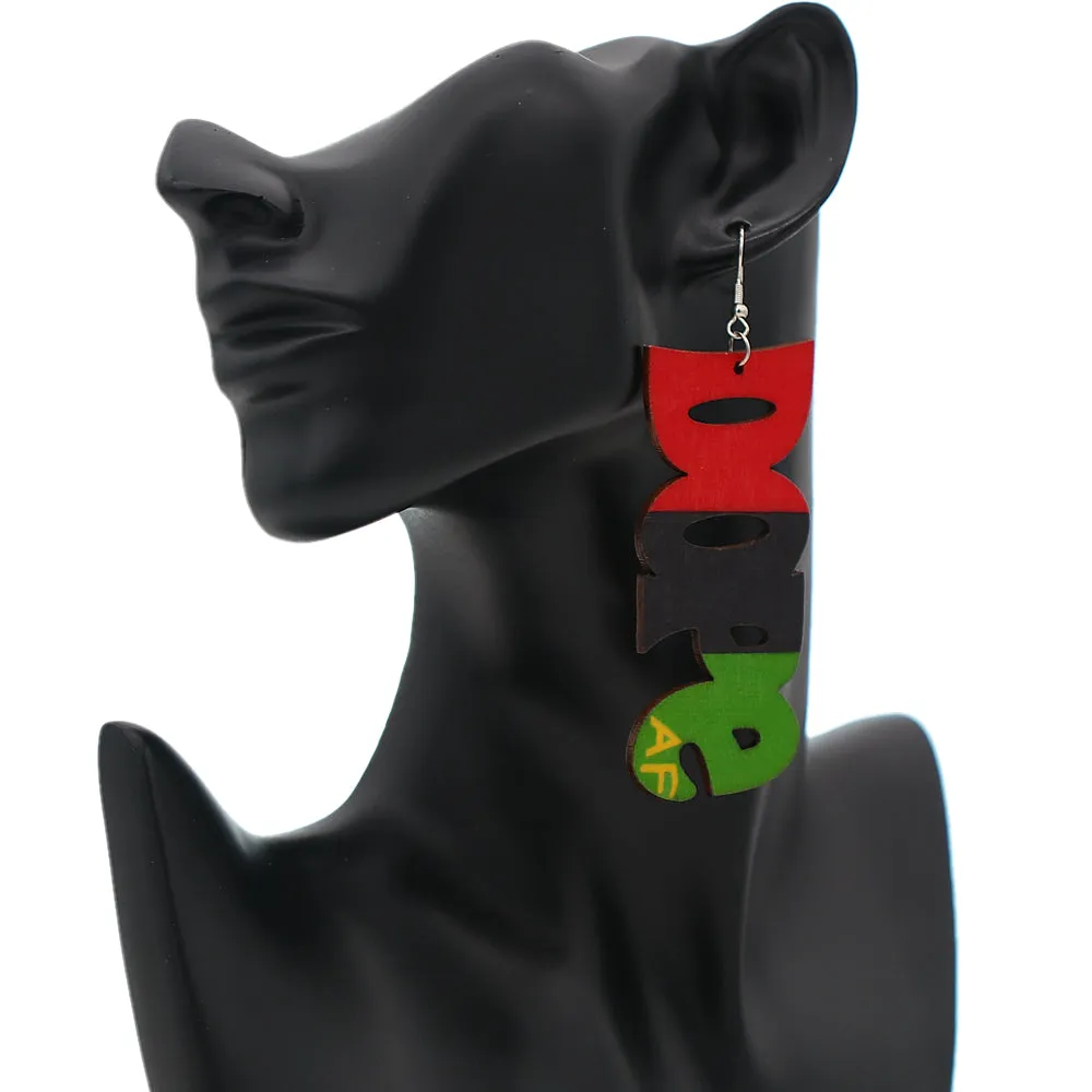 Red Green Dope AF Word Earrings
