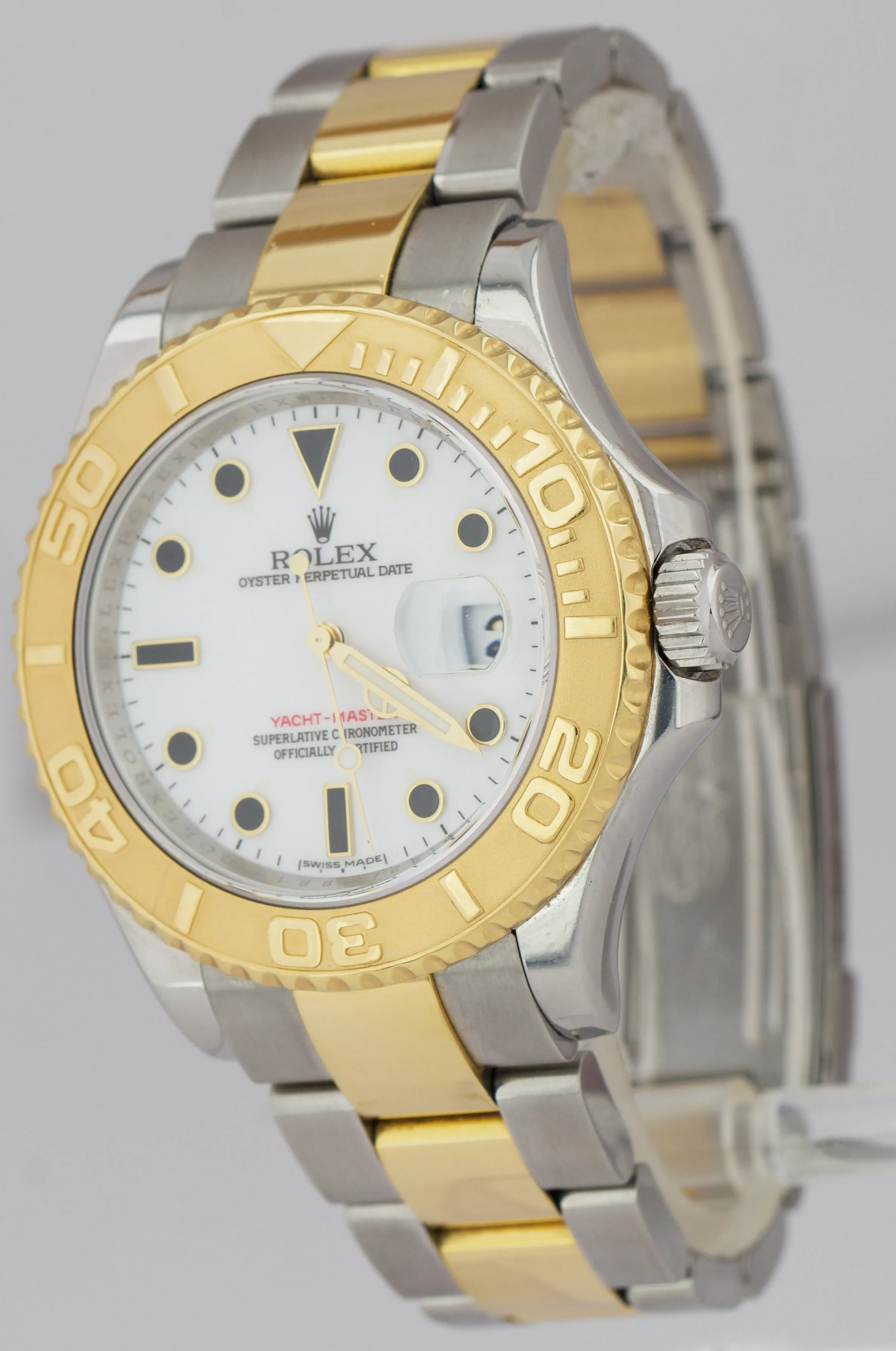 REHAUT MINT Rolex Yacht-Master 40mm 18K Two-Tone Steel Gold White Watch 16623