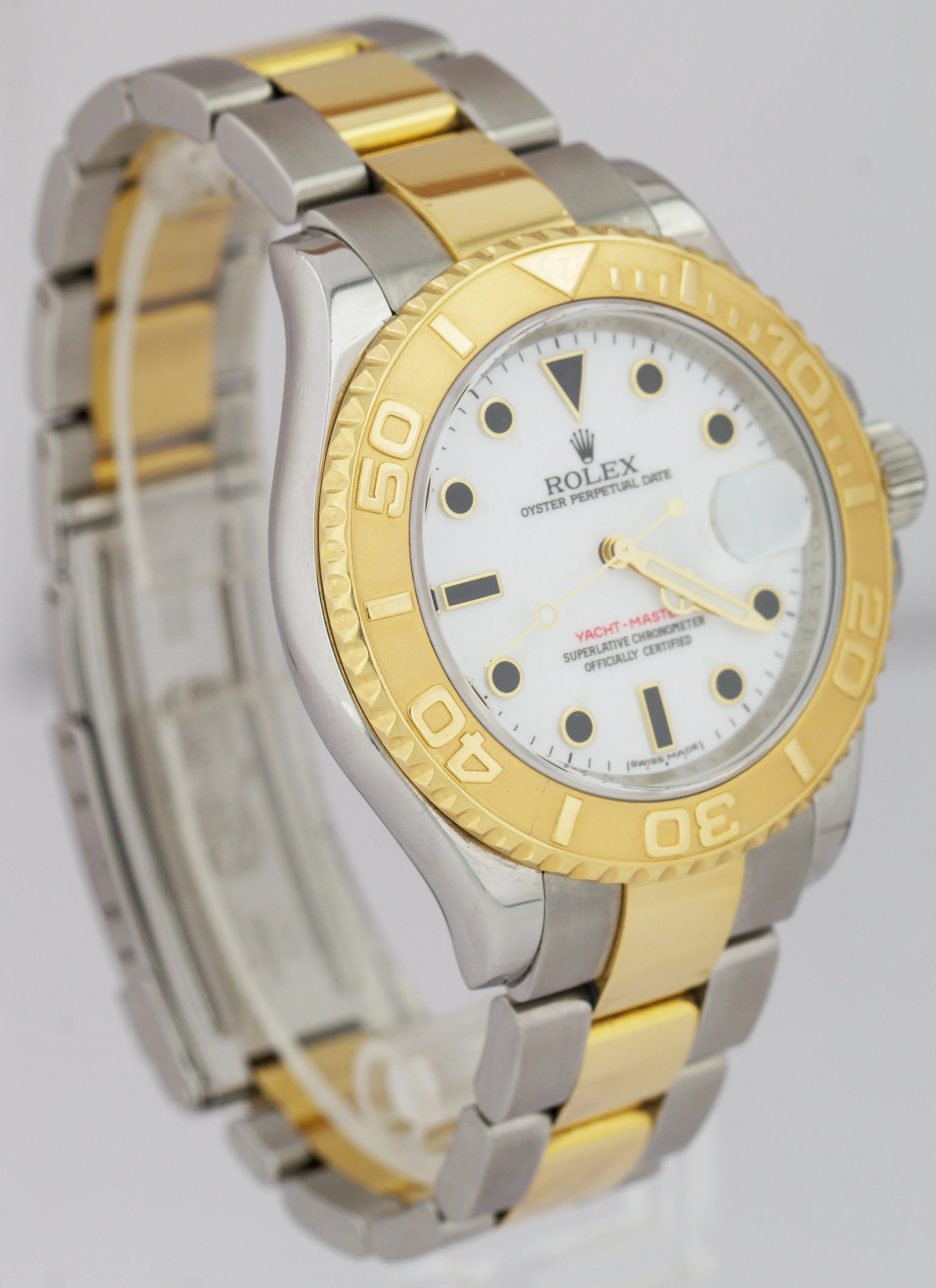 REHAUT MINT Rolex Yacht-Master 40mm 18K Two-Tone Steel Gold White Watch 16623