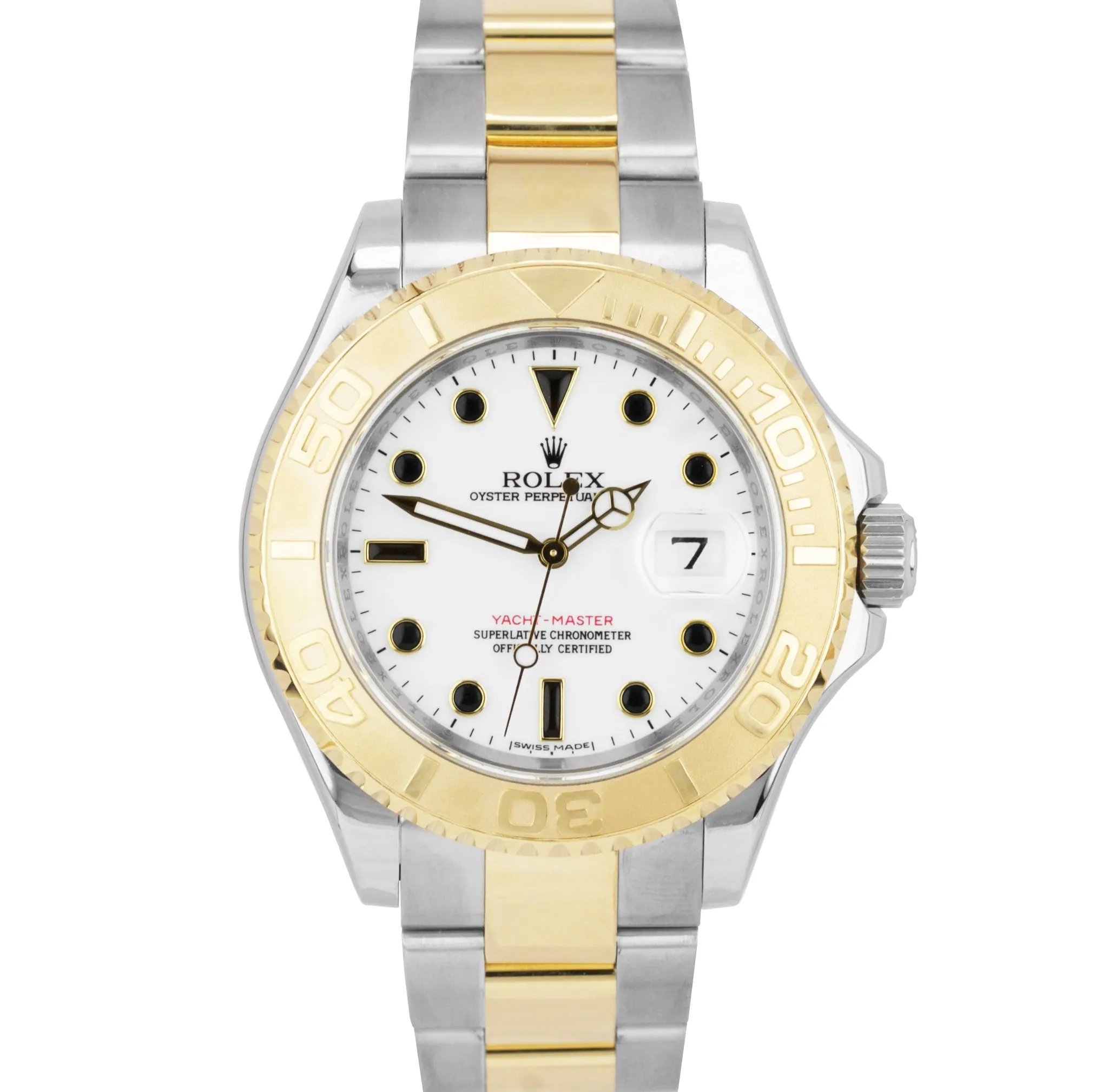 REHAUT MINT Rolex Yacht-Master 40mm 18K Two-Tone Steel Gold White Watch 16623