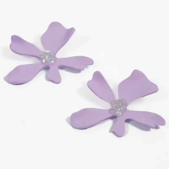 Relier Statement Violet & Opal Flower Stud