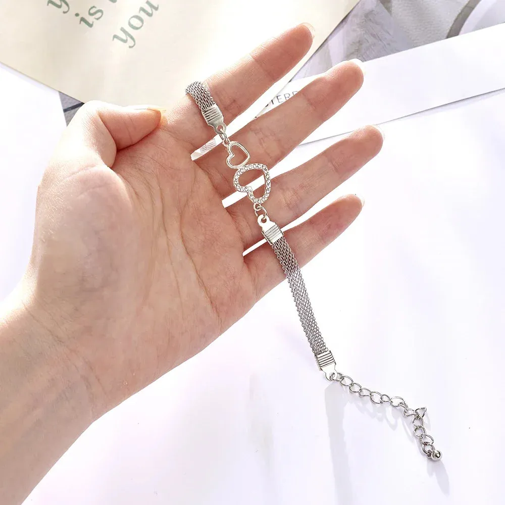 Rhinestone Infinity Bracelet Men's Women's Jewelry 8 Number Pendant Charm Blange Couple Bracelets For Lover Friend Women Gifts