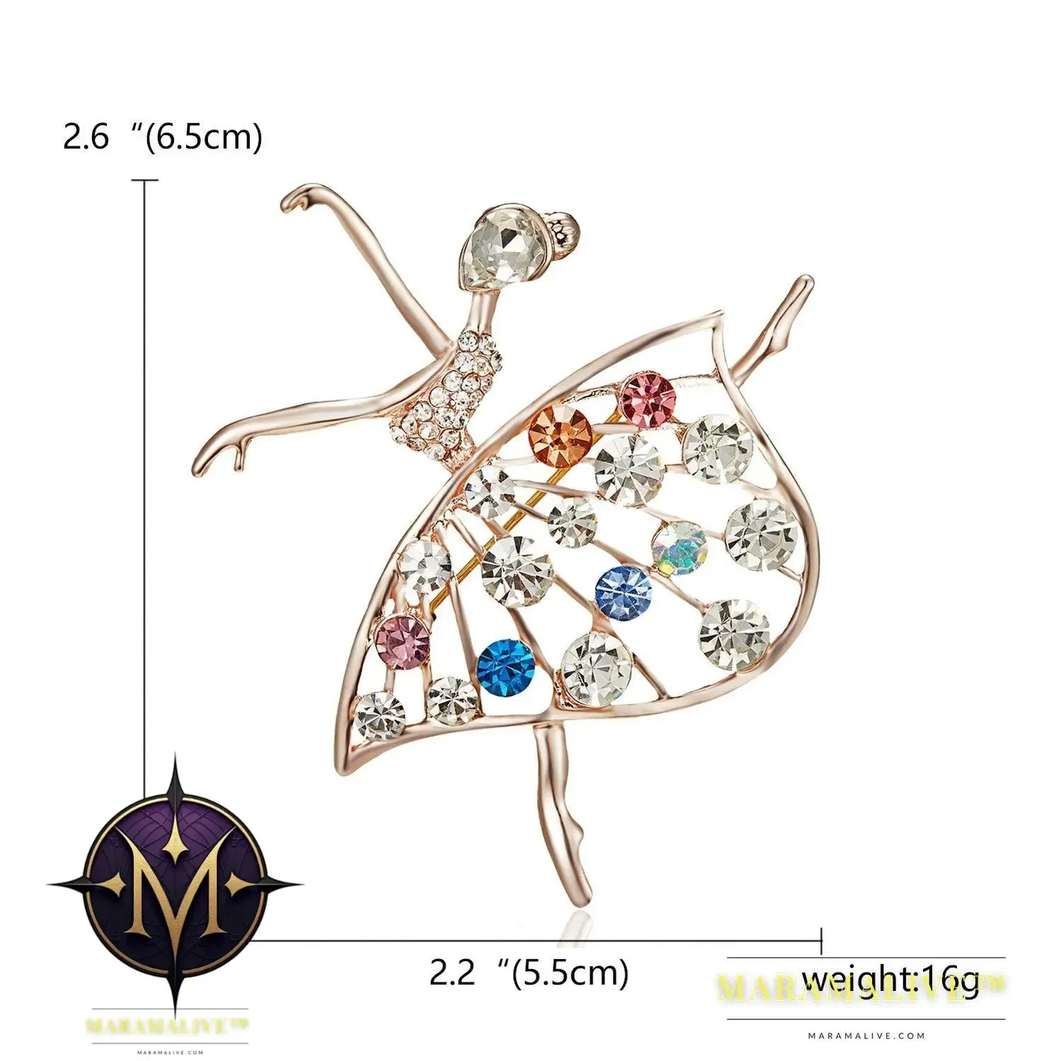 Rhinestone Pearl Dress Dancing Girl Brooches Women Dancer Sports Brooch Pins Gifts