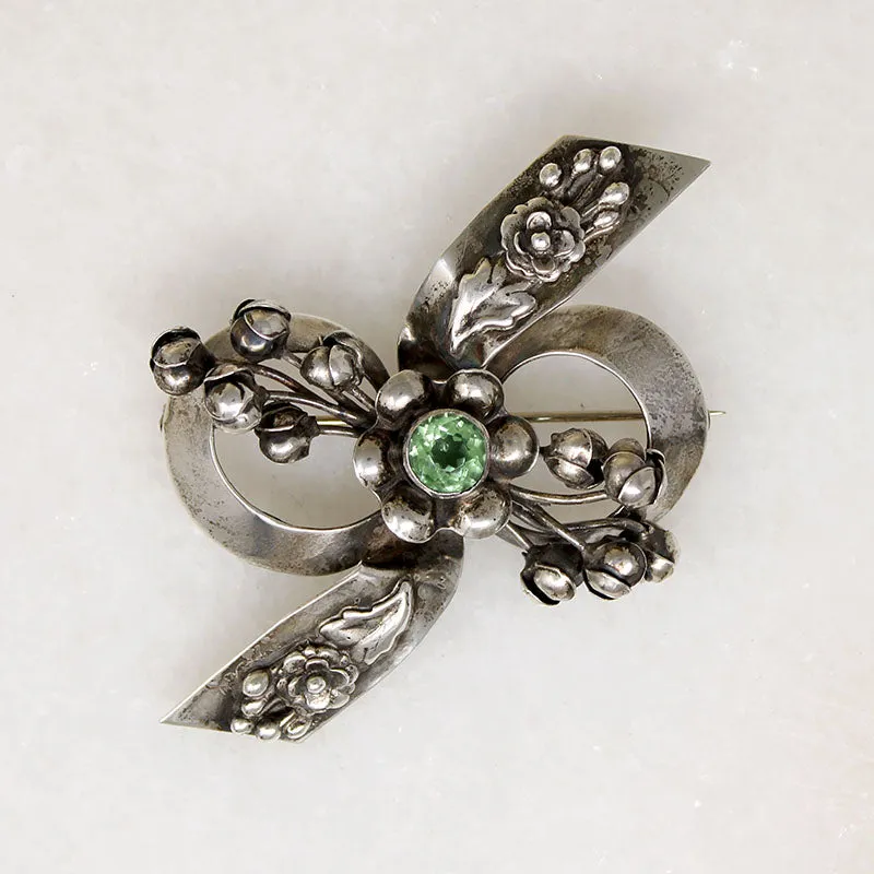 Ribbons & Flowers Sterling Silver Brooch from Hobé