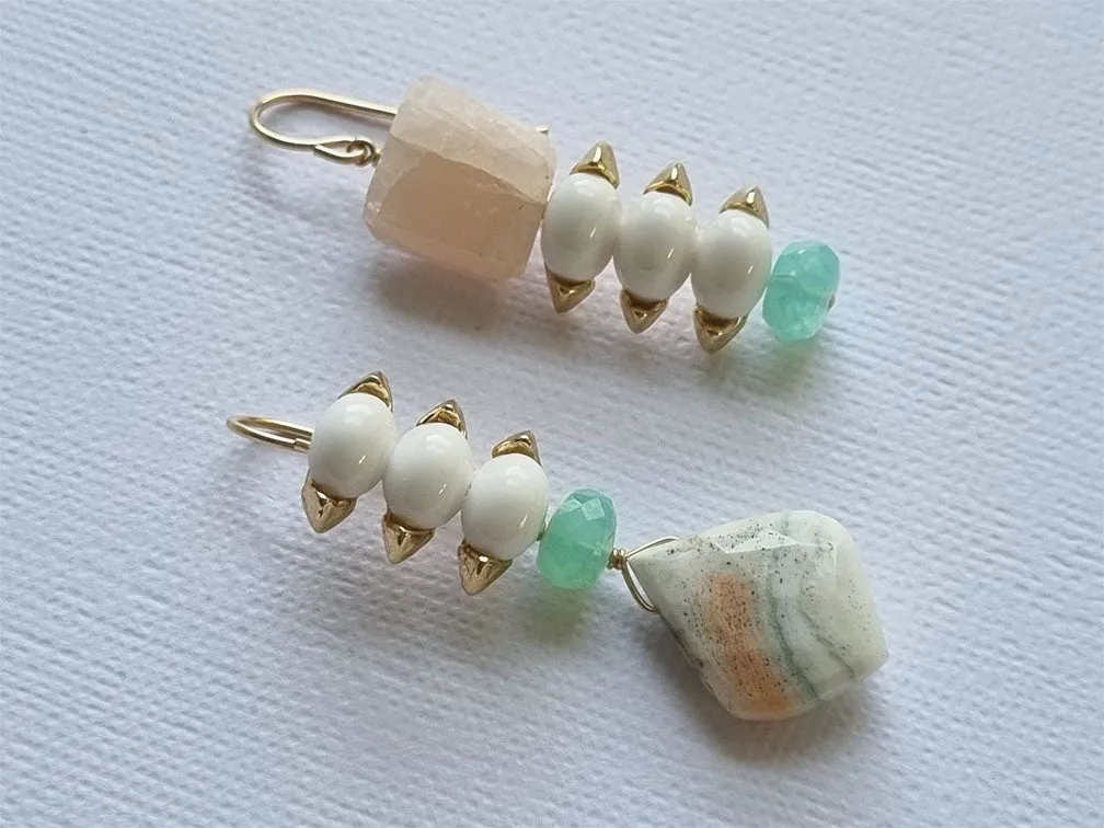 rice confetti earrings