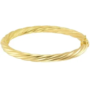 Rich 10K Yellow Gold Hinged Twist Bangle