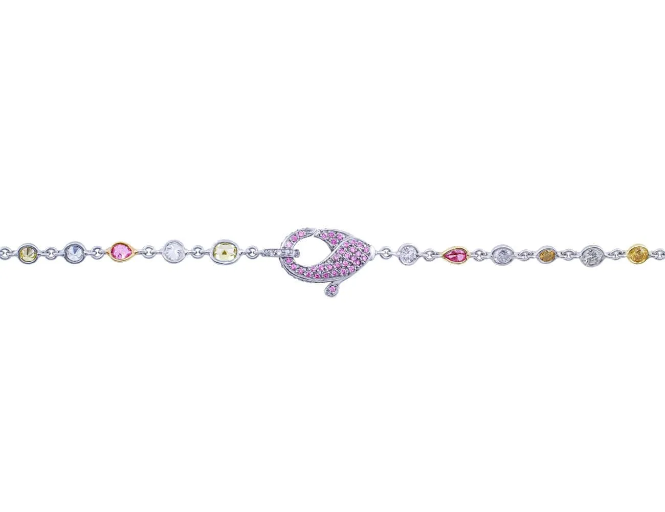 Rivière Platinum 23ct Multicolor Diamond Necklace