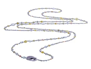 Rivière Platinum 23ct Multicolor Diamond Necklace