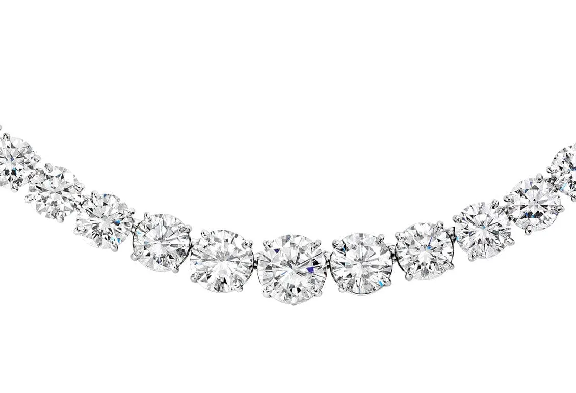 Rivière Platinum 40ctw Diamond Graduated Necklace, GIA Certified