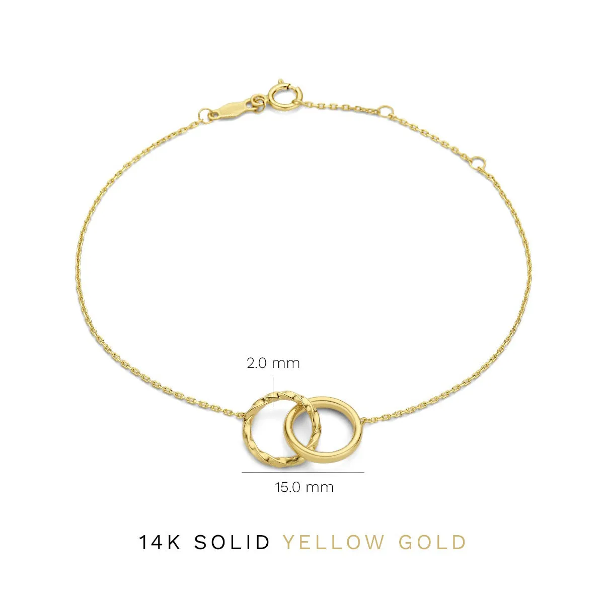 Rivoli Lisan 14 karat gold bracelet with twist