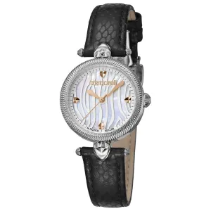 Roberto Cavalli Ladies Watch Black Leather Strap