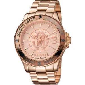Roberto Cavalli Men'S Watch With Ip Rose Gold Bracelet