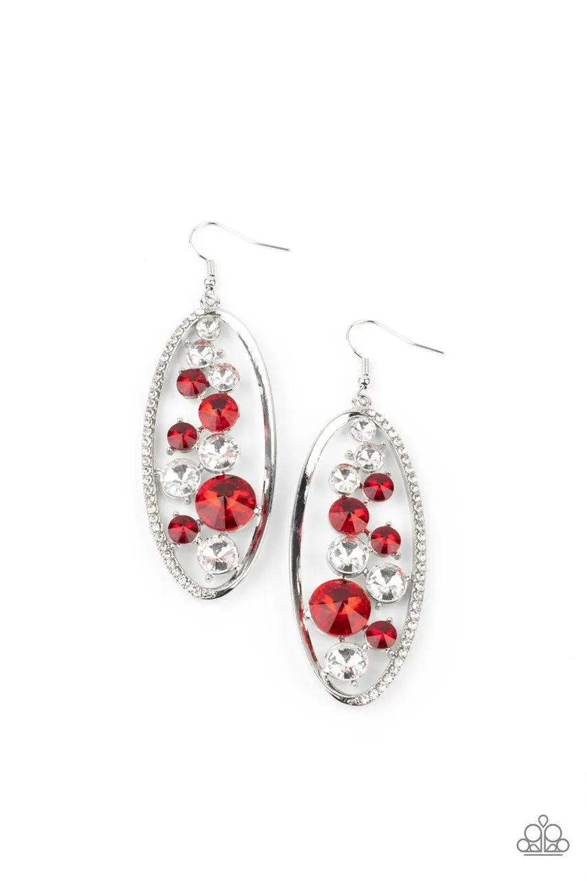 Rock Candy Bubbly Red Paparazzi Earrings