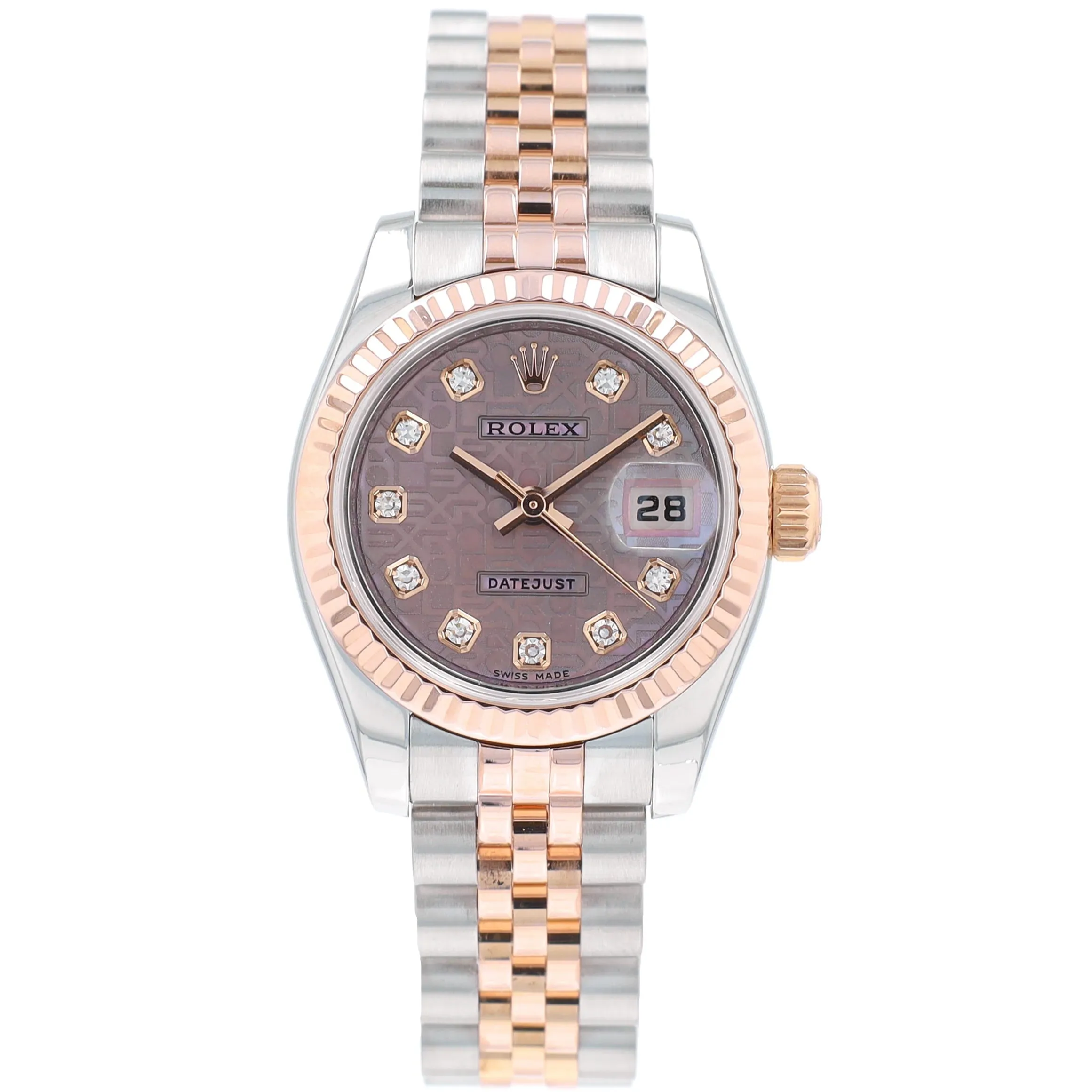 Rolex Datejust 179171 26mm Pueple Jubilee Diamond (N.S) Dial Fluted Bezel Jubilee Band