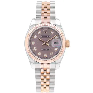 Rolex Datejust 179171 26mm Pueple Jubilee Diamond (N.S) Dial Fluted Bezel Jubilee Band