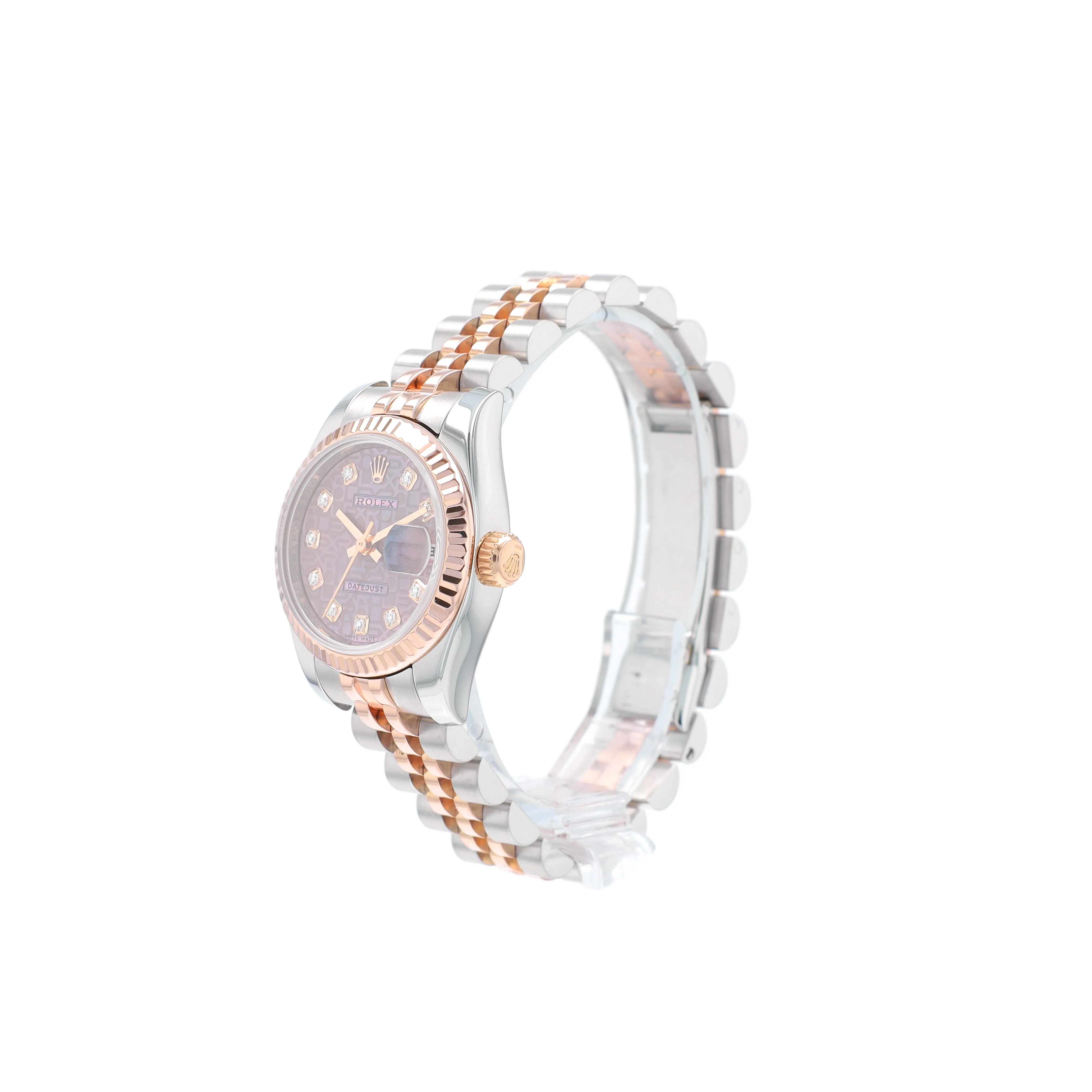 Rolex Datejust 179171 26mm Pueple Jubilee Diamond (N.S) Dial Fluted Bezel Jubilee Band