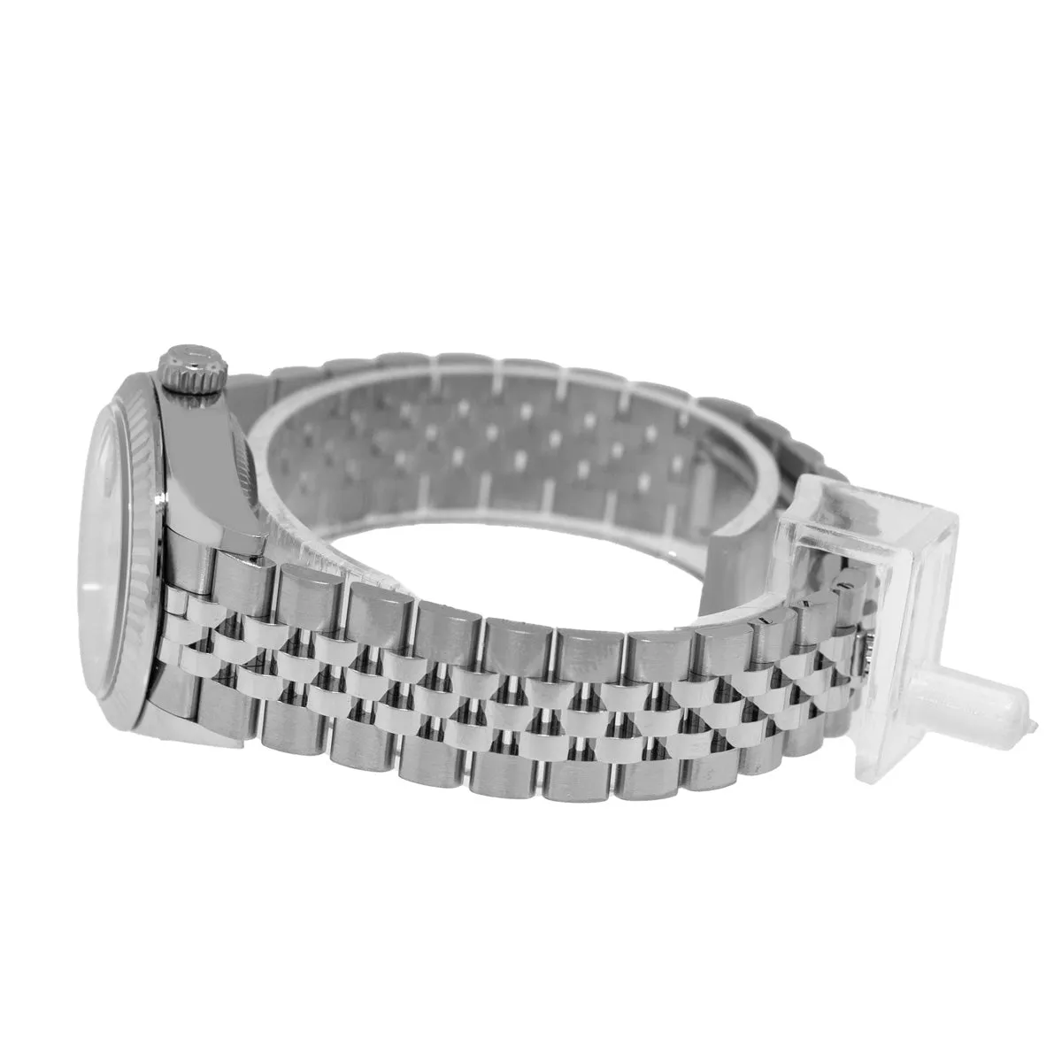 Rolex Datejust 28mm White Gold Steel White Roman Dial Fluted Bezel 279174