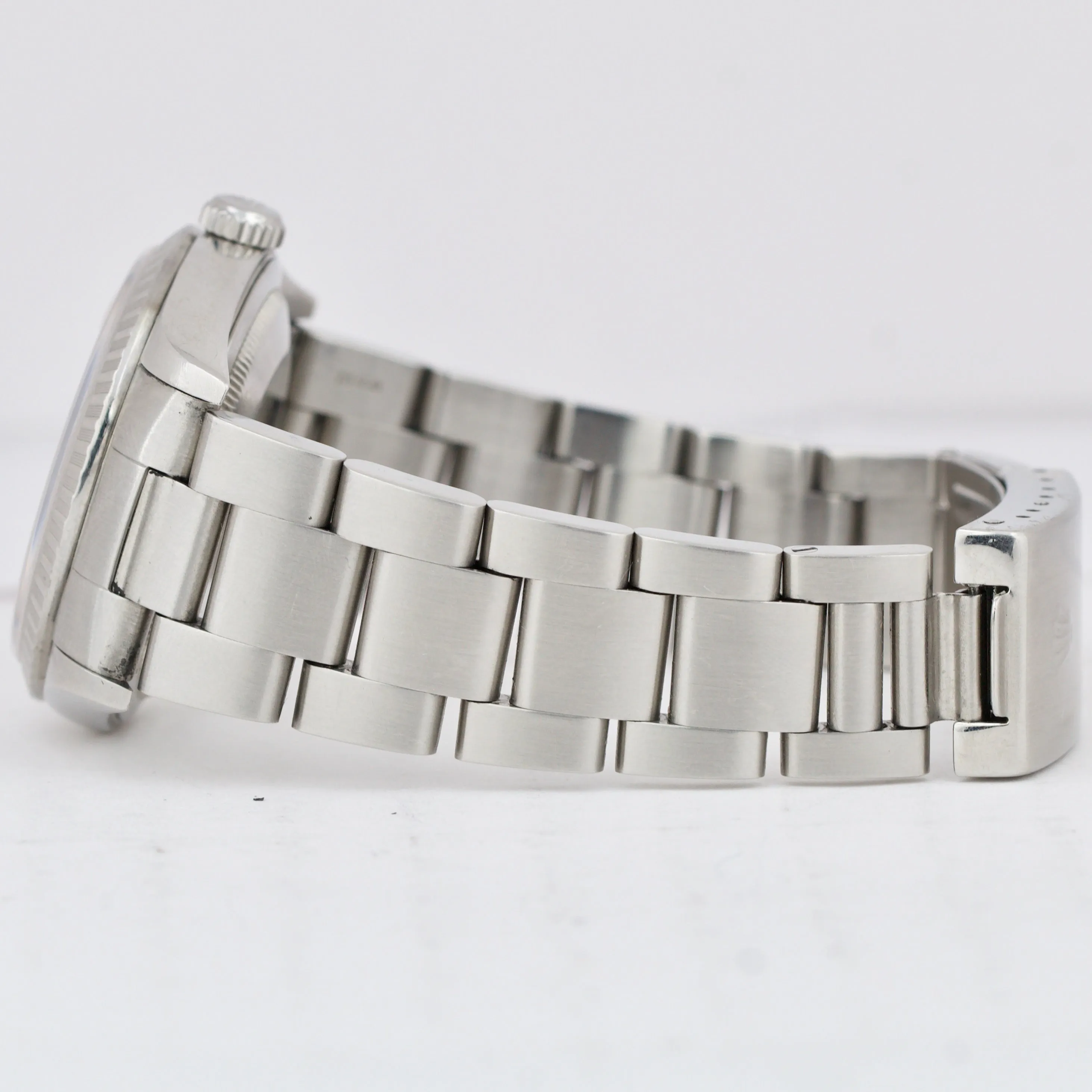 Rolex DateJust 36mm White Roman NO HOLES Engine Turned Stainless Watch 16220