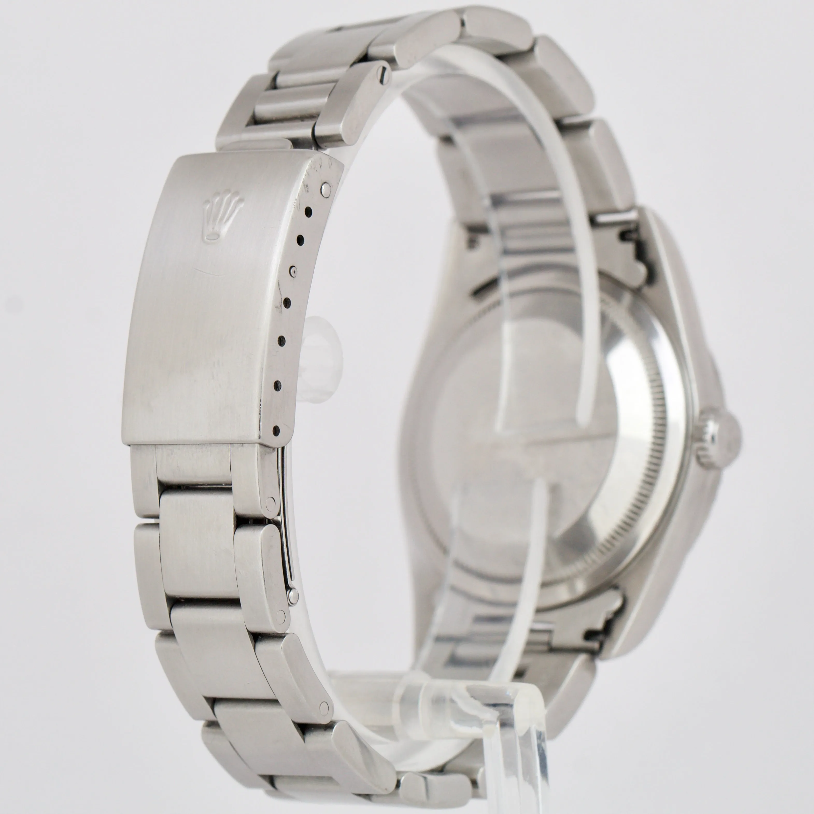 Rolex DateJust 36mm White Roman NO HOLES Engine Turned Stainless Watch 16220