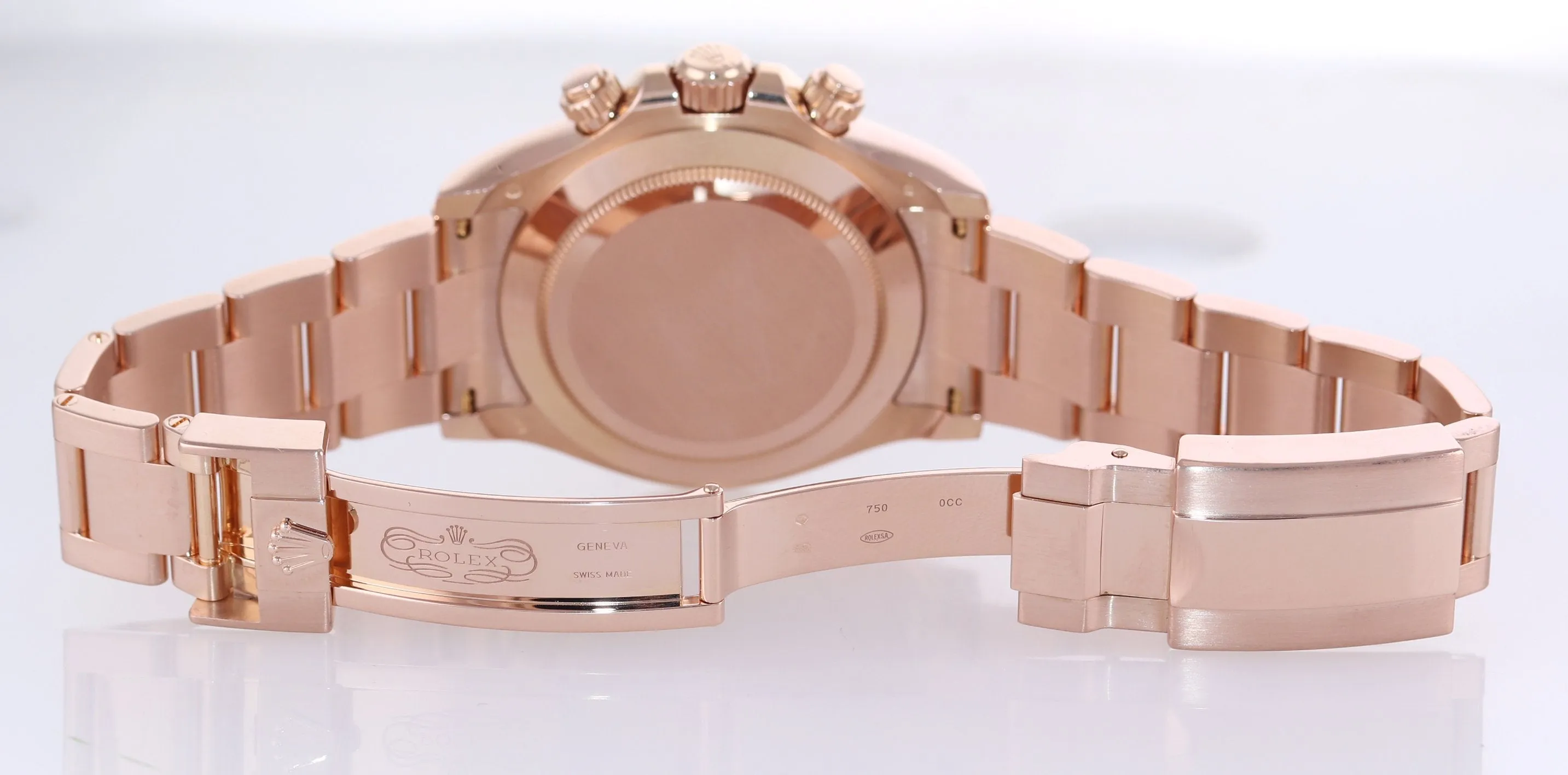 Rolex Daytona 18k Rose Gold 116505 18k Black Dial Chrono Watch Box
