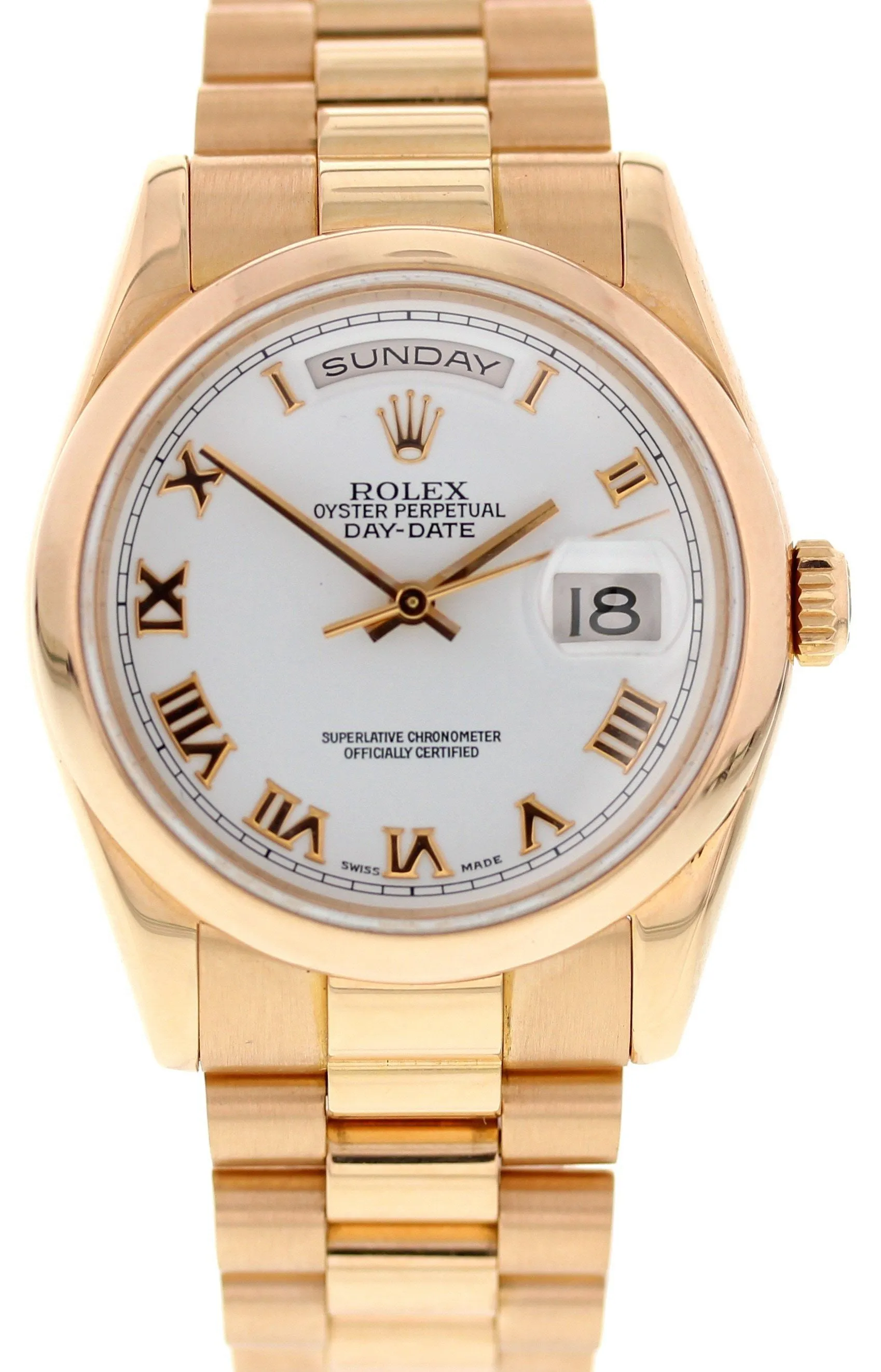 Rolex Oyster Perpetual Day-Date 18K Rose Gold 118205