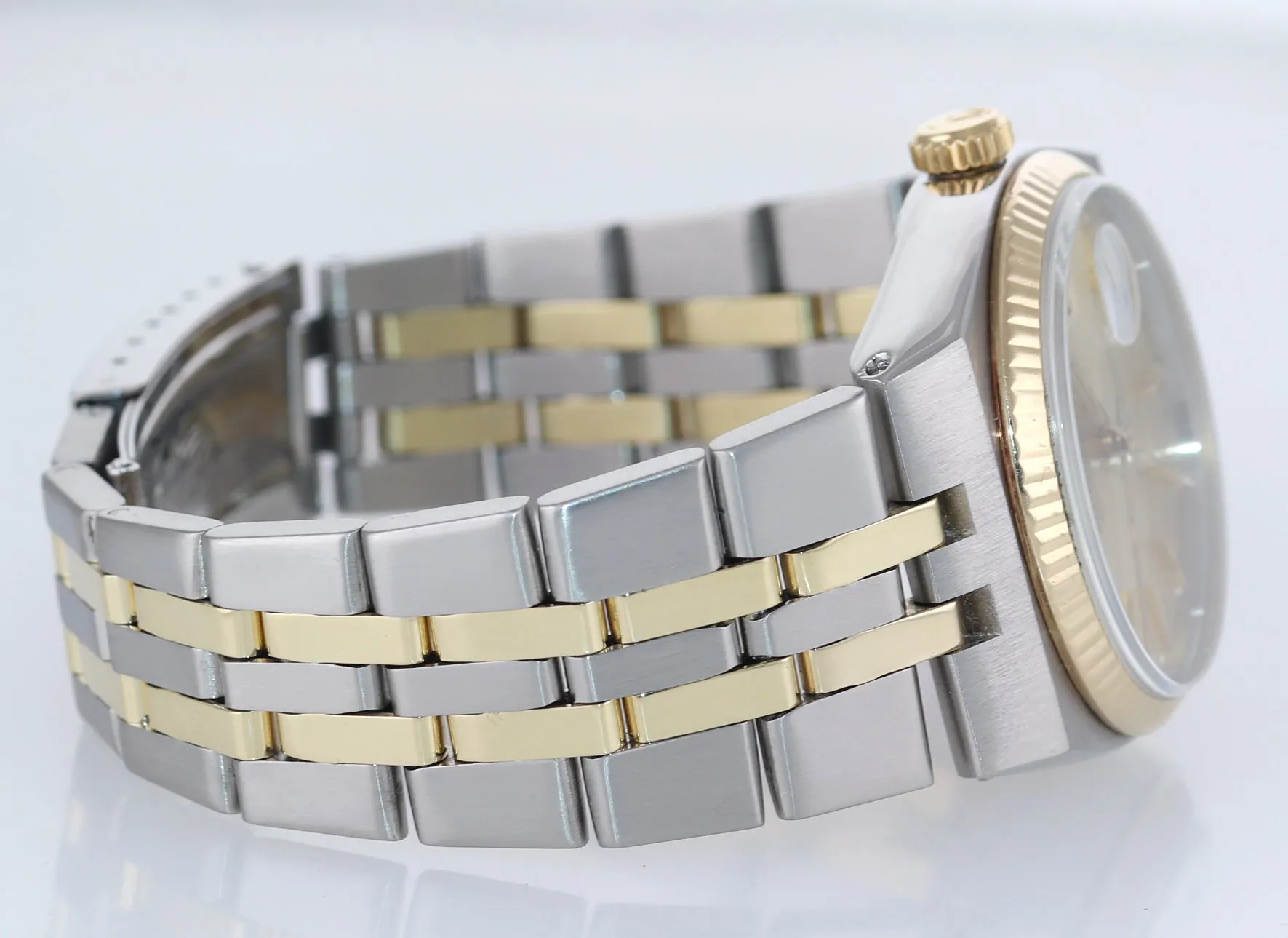 Rolex OysterQuartz DateJust 17013 Two-Tone Gold Steel Champagne Integral Watch