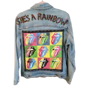 Rolling Stones Upcycled Denim Jacket