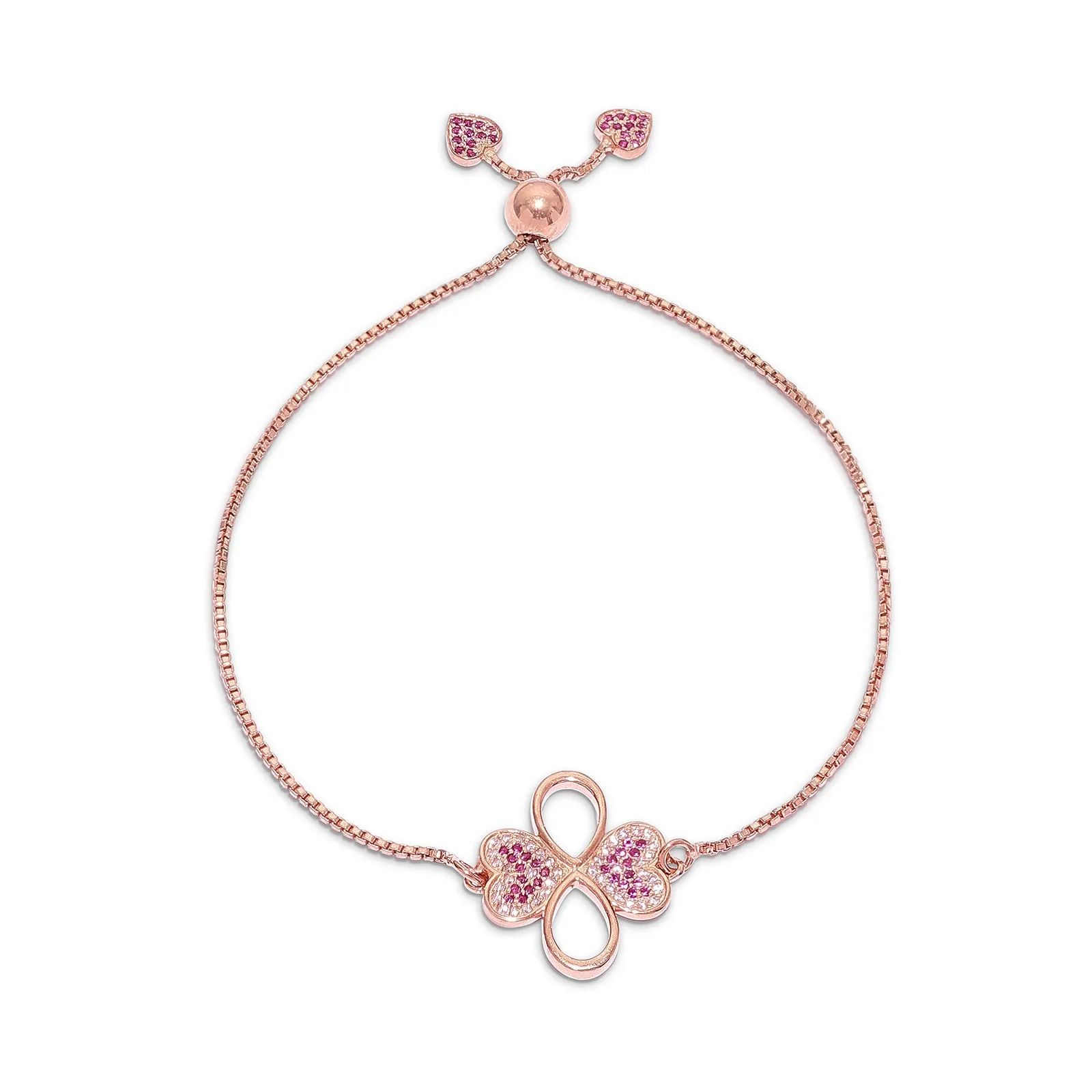 Rose Gold Forever Infinity Love 925 Sterling Silver Bracelet