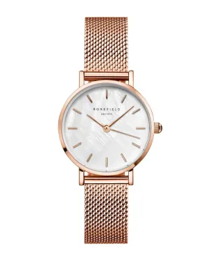 Rosefield Small Edit White and Rose Gold Dress Watch 26WR-265