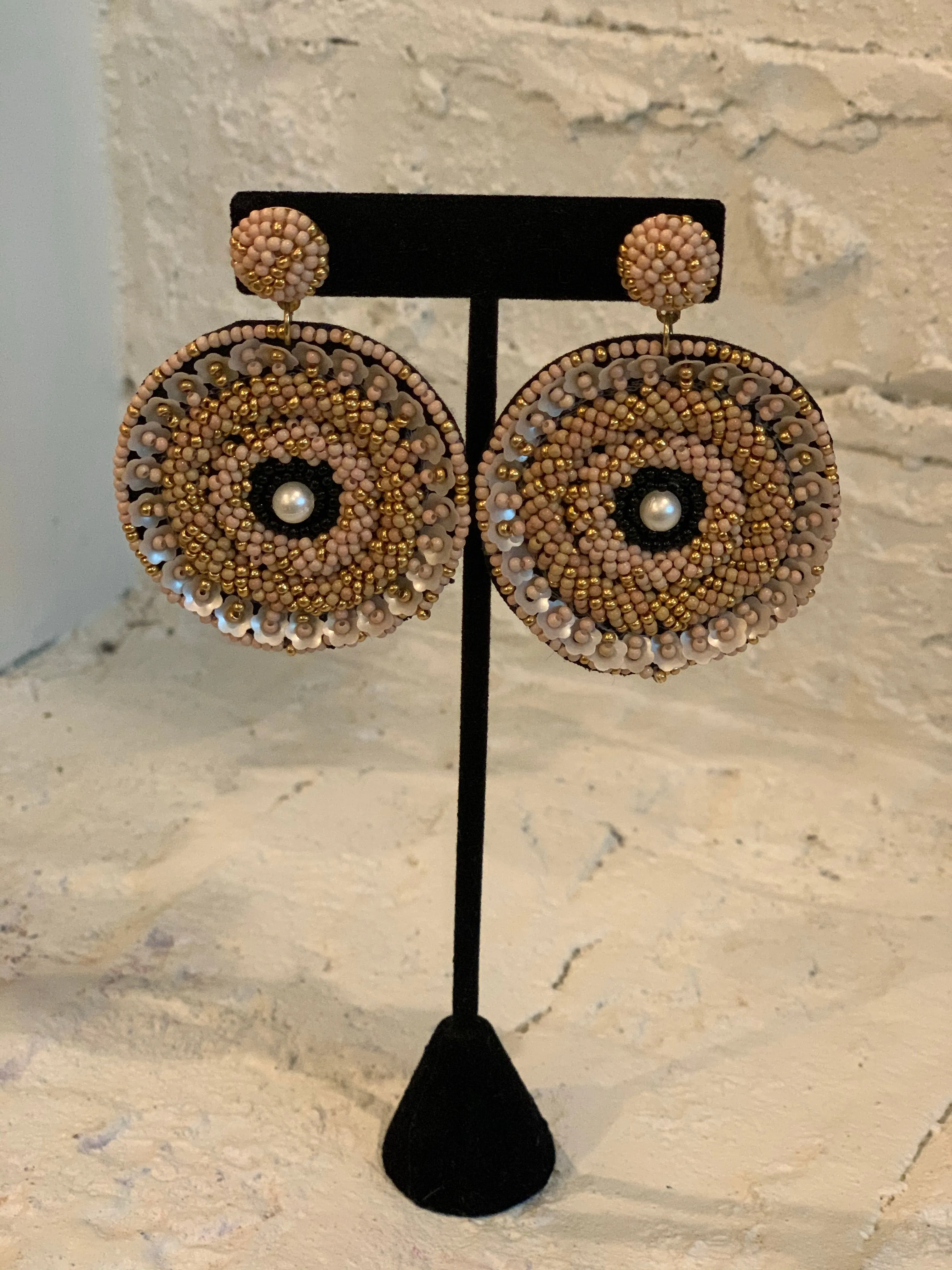 Round Beaded Earrings