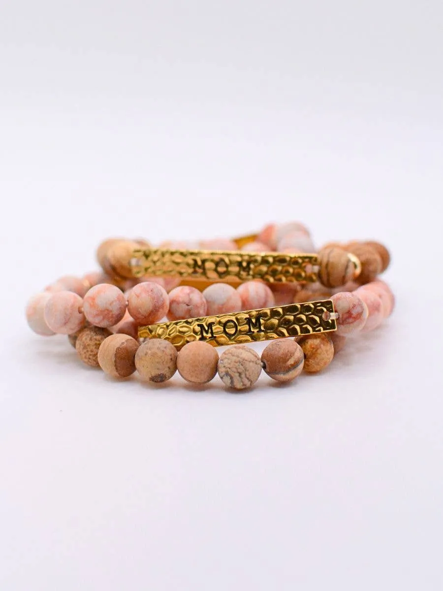 RTS / MOM Stone Stretch Bracelet: Pink