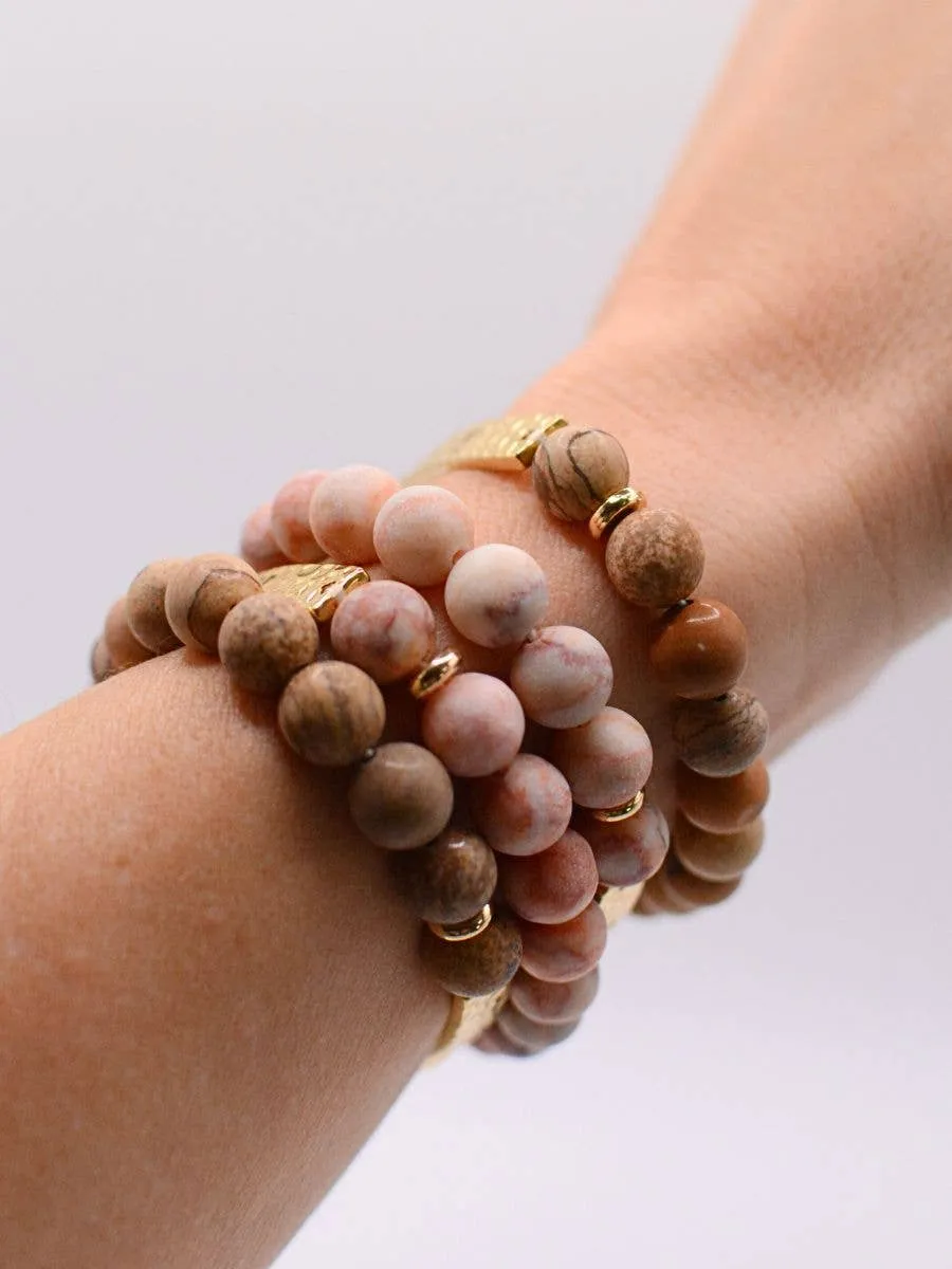 RTS / MOM Stone Stretch Bracelet: Pink