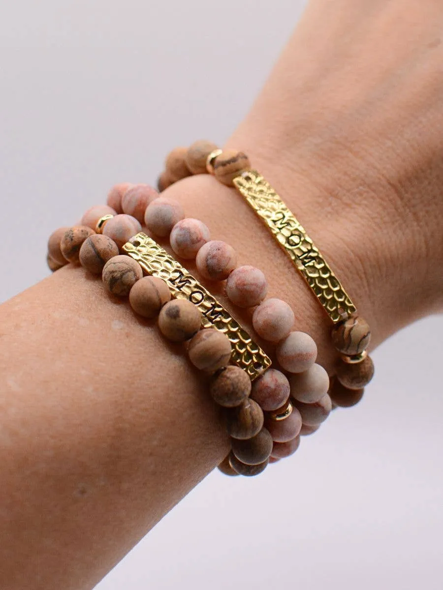 RTS / MOM Stone Stretch Bracelet: Pink