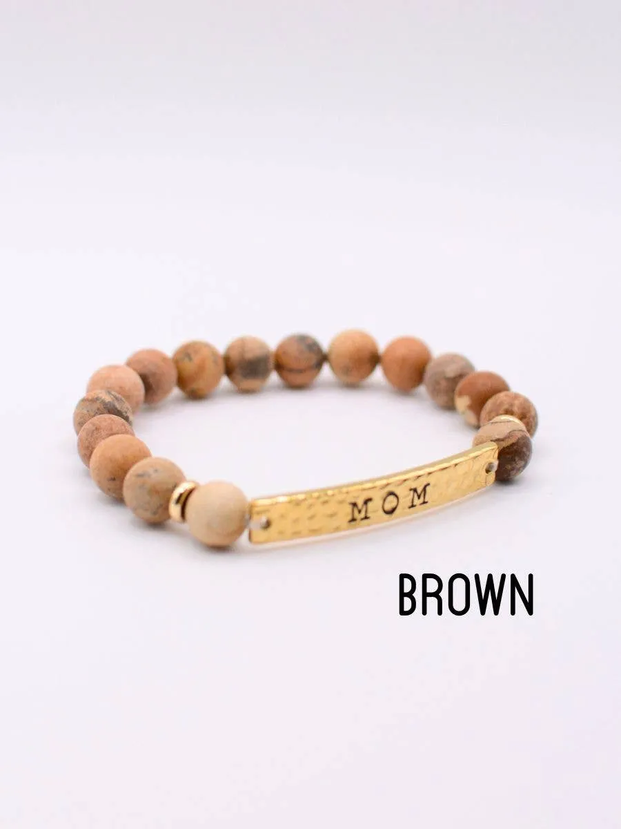 RTS / MOM Stone Stretch Bracelet: Pink