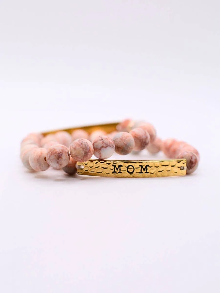 RTS / MOM Stone Stretch Bracelet: Pink