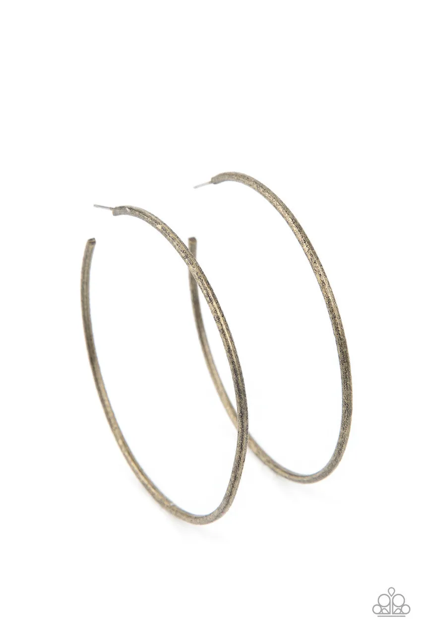 Rustic Roundabout Brass Paparazzi Earrings