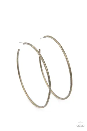 Rustic Roundabout Brass Paparazzi Earrings