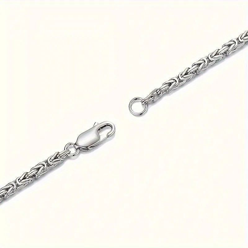 S925 Sterling Silvery Twist Peace Chain Bracelet Unisex Daily Wear Jewelry