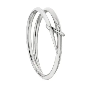 Sabre Deco Twist Bangle - Silver