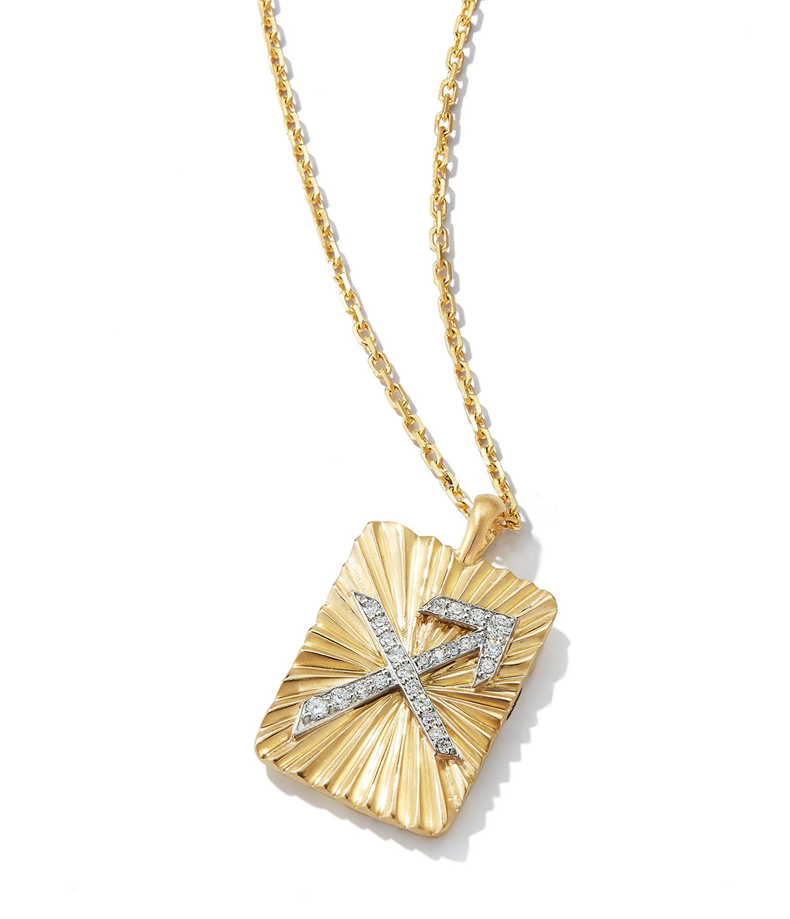 Sagittarius Zodiac Pendant Necklace, Diamonds