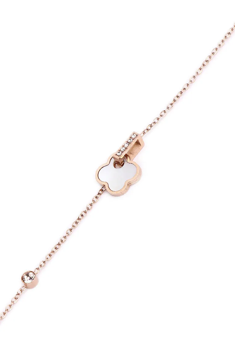Saia Rose Gold Metal Watch with Necklace Set (Salmon)