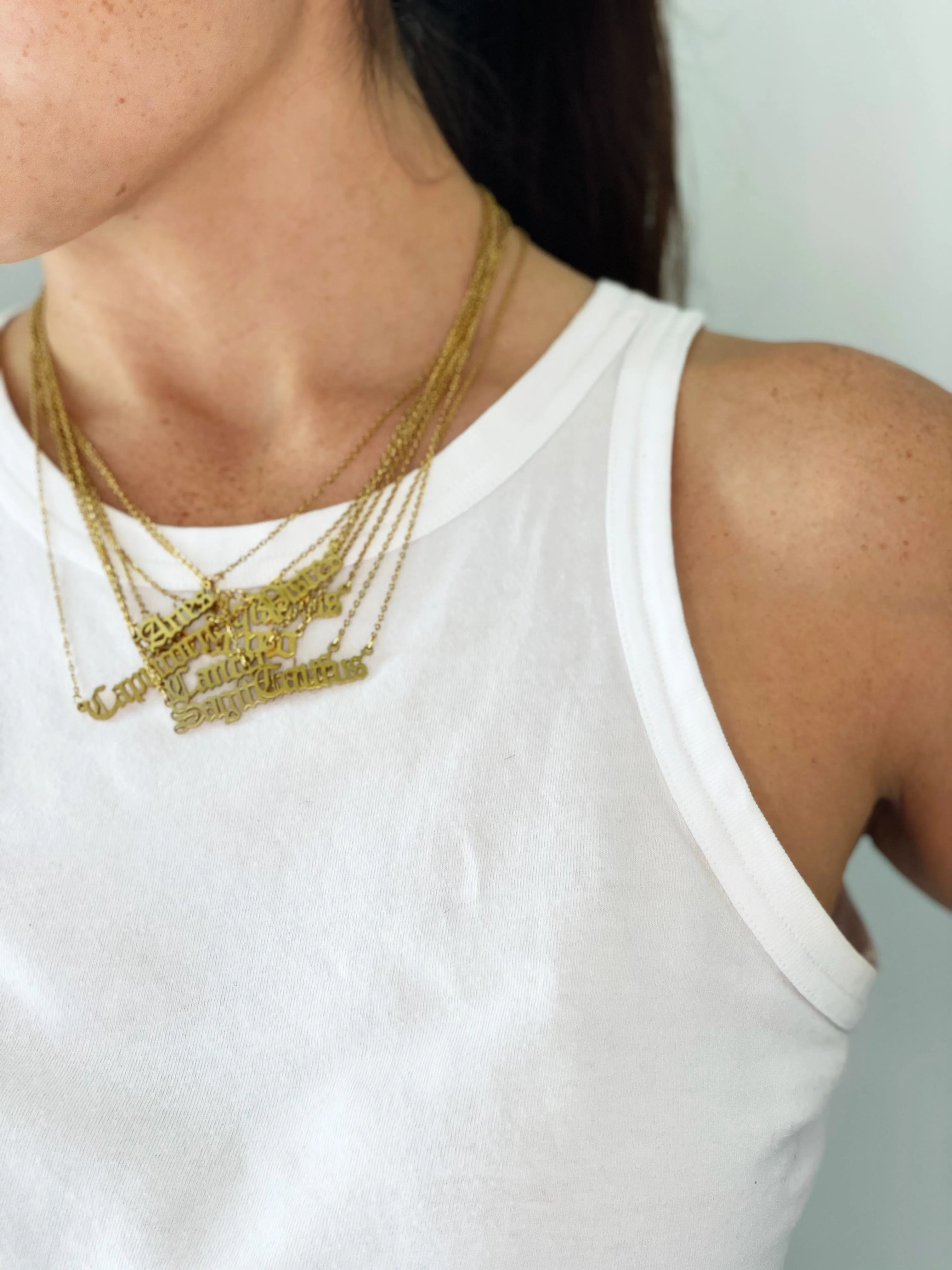 Scorpio Zodiac Nameplate Necklace